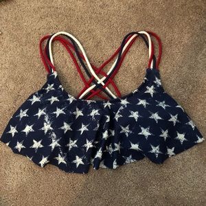 Red White & Blue Bikini Top